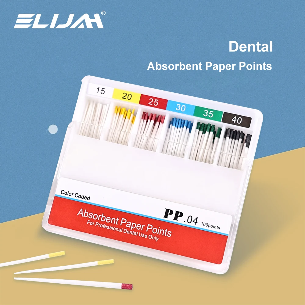 

ELIJAH Dental 02/04/06 Taper Absorbent Paper Points Endodontics Cotton Fiber Tips Strong Absorption Pure Cotton Fiber Paper