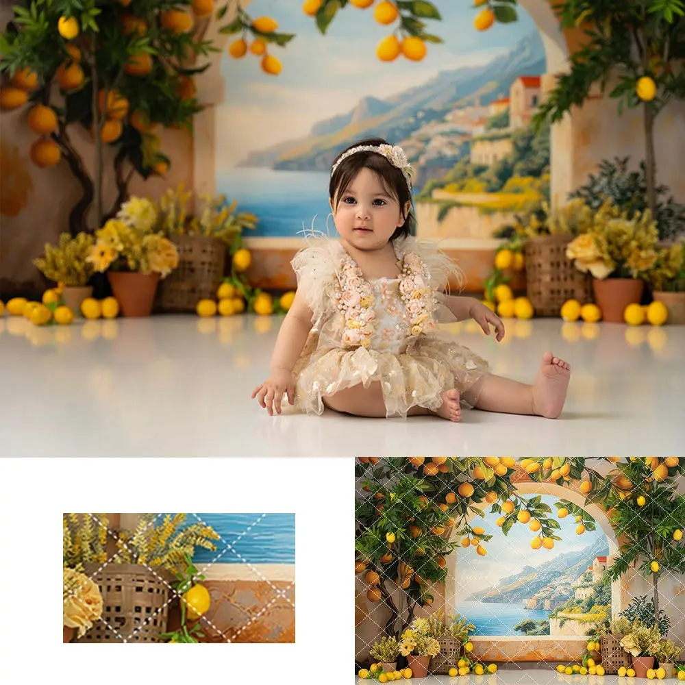 

Фон для фотосъемки Lemon Villa View: Декор для детских и взрослых фотосессий, фотозон для тортов, студийные фоновые задники для дней рождения