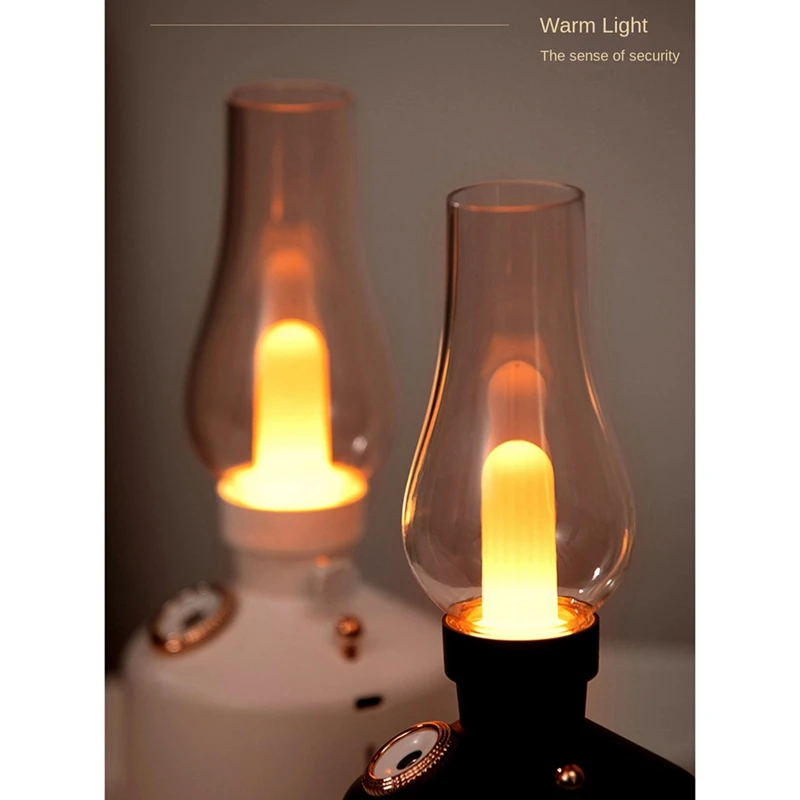 280 мл увлажнитель для очистки воздуха, перезаряжаемый 1200 мАч водяной распылитель + красочная модель, дневная версия, для спальни, белый