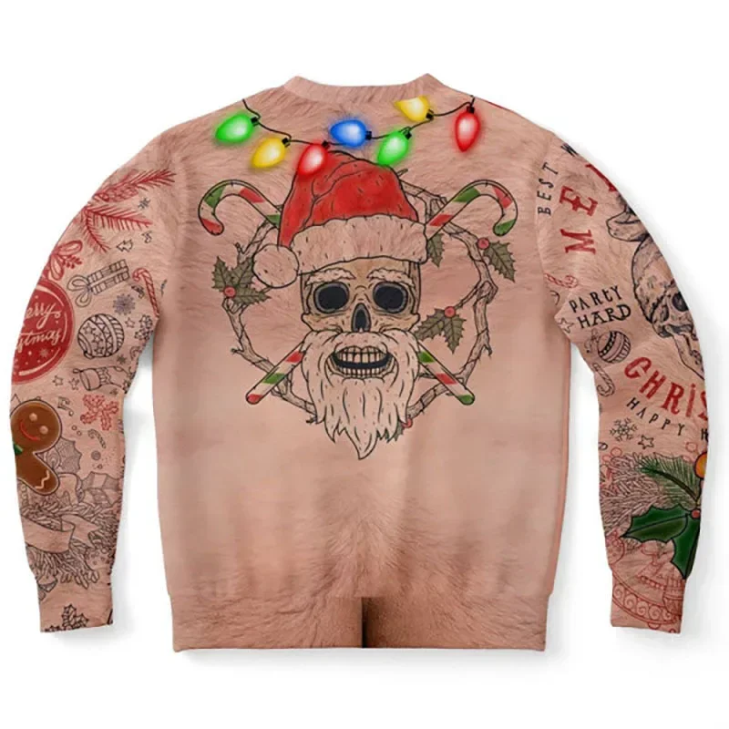 Kersttrui Nieuwigheid Grappige oplichtende lelijke kersttrui voor mannen en vrouwen 3D-printen Pullover Jumpers Warme trui