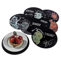 Retro Cup Mat 6pcs Anti-slip Vinyl Record Coasters Music Drink Holder Mug Table Placemat Heat-resistant Non Slip ROCKABILLY Rock