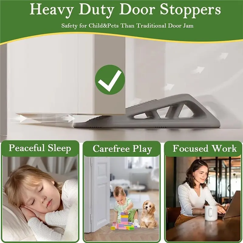 

A76X-Для дома и офиса: Набор из 4 прочных силиконовых дверных стопоров-клиньев с держателем в комплекте