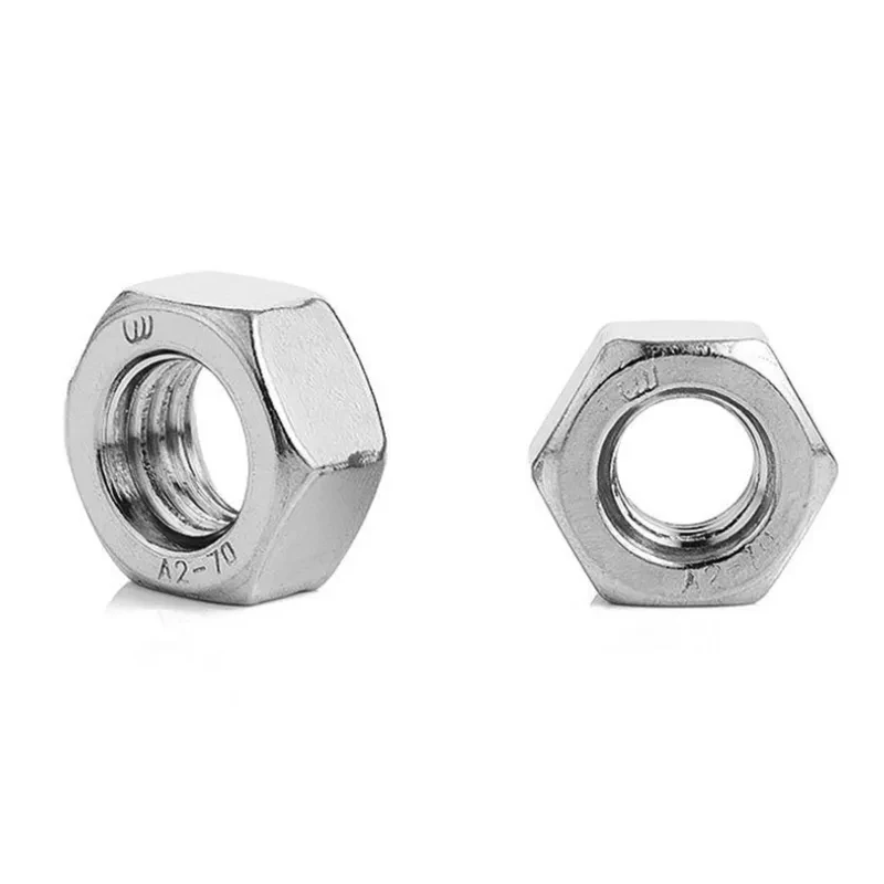 Metric M2~M24 Hex Hexagon Nuts Standard Nut 304 Stainless Steel Fastener for Bolts Screws