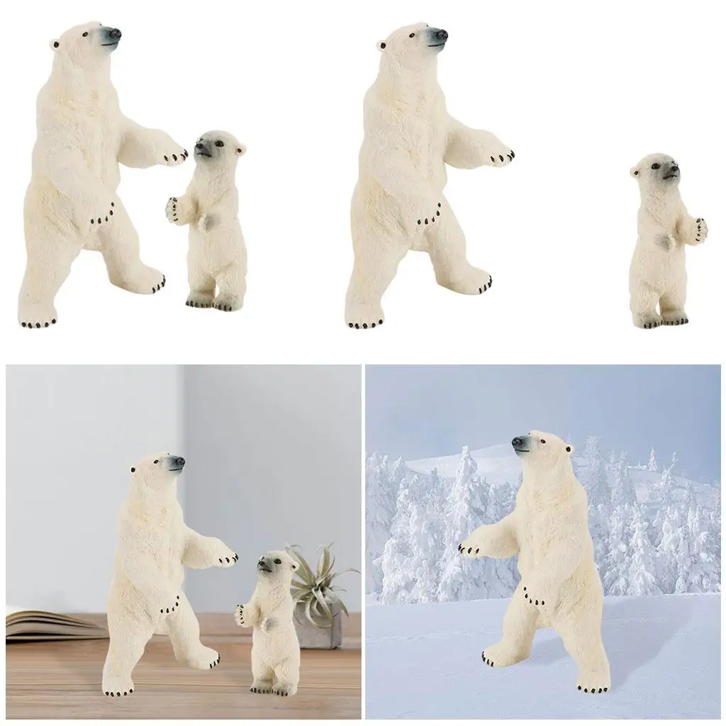 Figuras realistas de animales del Ártico, figuras de oso polar, juego de estatuas, suministros para fiestas, colección de juegos de cumpleaños, accesorios de enseñanza