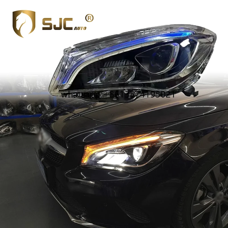 

SJC Car Accessories LED Headlamps Assembly for Mercedes Benz CLA W117 CLA117 CLA200 Modified Headlights 2014-2019 Front Lights