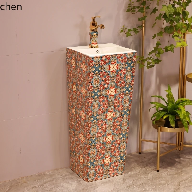 ZML retro outdoor hand washing column basin integrated pool washbasin
