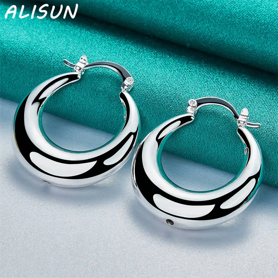 ALISUN 925 فضة قطرة الماء هوب أقراط للنساء نعمة مجوهرات الاتجاه المألوف هدايا حفلة عيد ميلاد #2