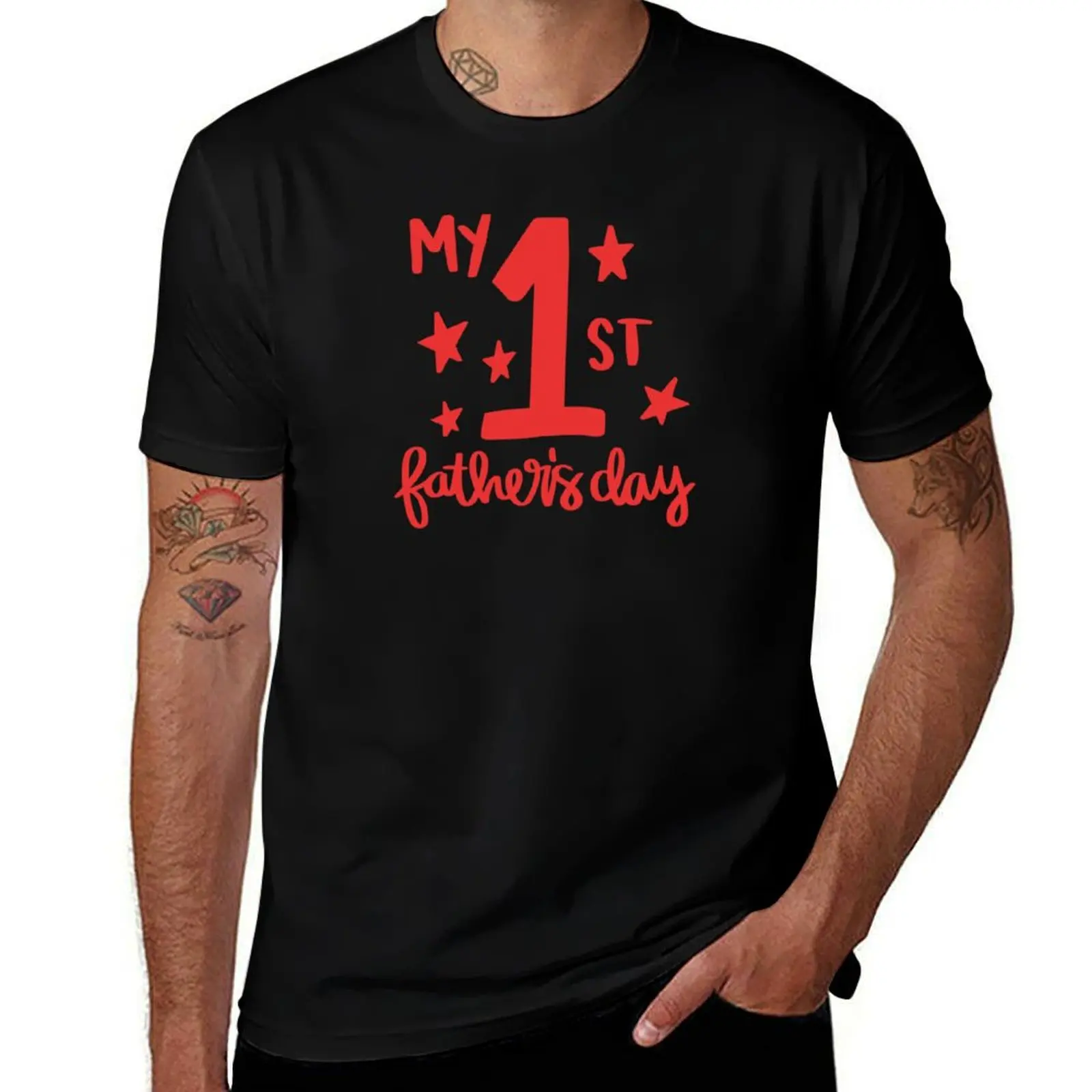 Fathers Day, My 1st Fathers Day T-Shirt Functional Casual Short Sleeve Tee T-Shirt