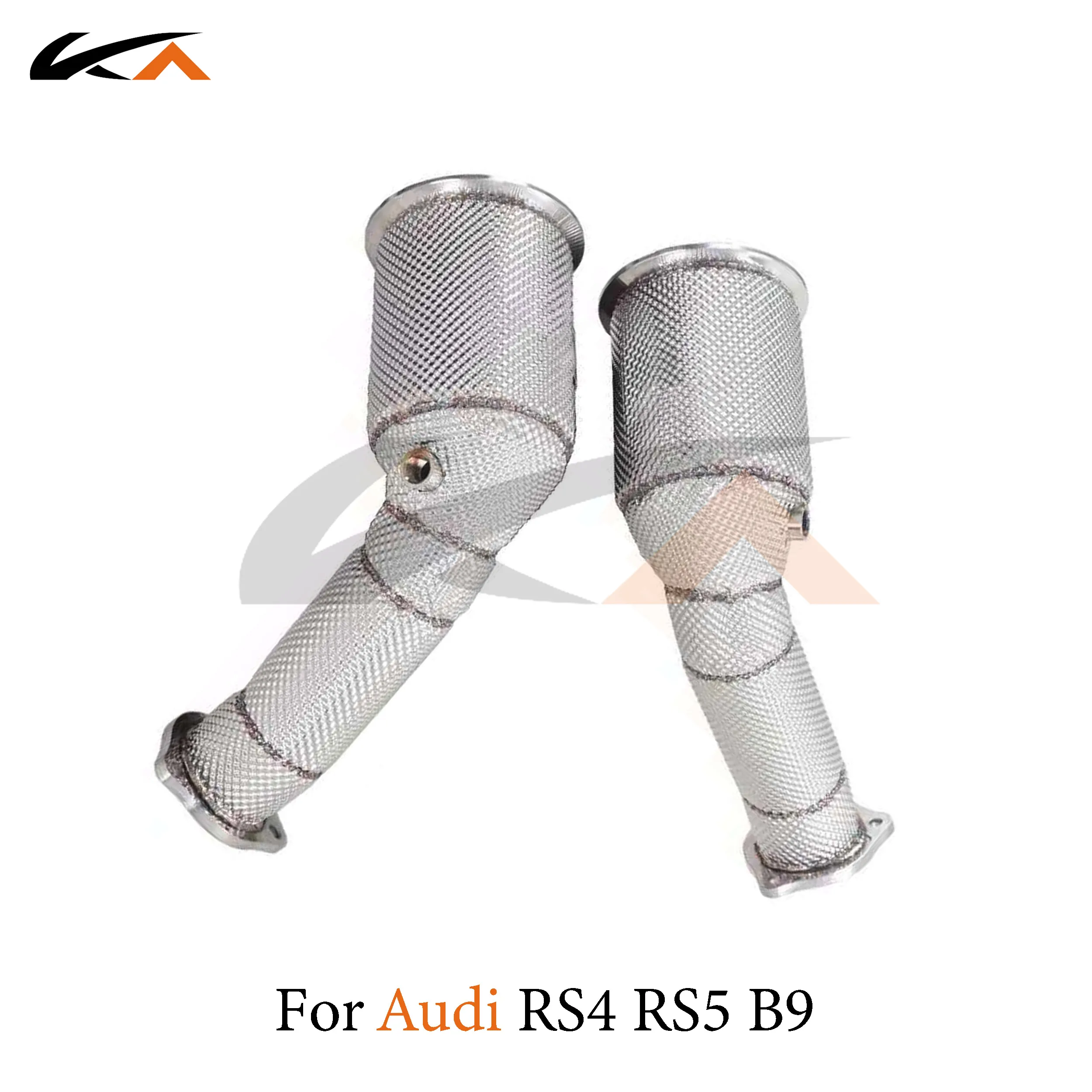 KA Tuning downpipe exhaust steel headers for Audi RS4 RS5 B9 2.9T downpipe performance heat shield catalysis