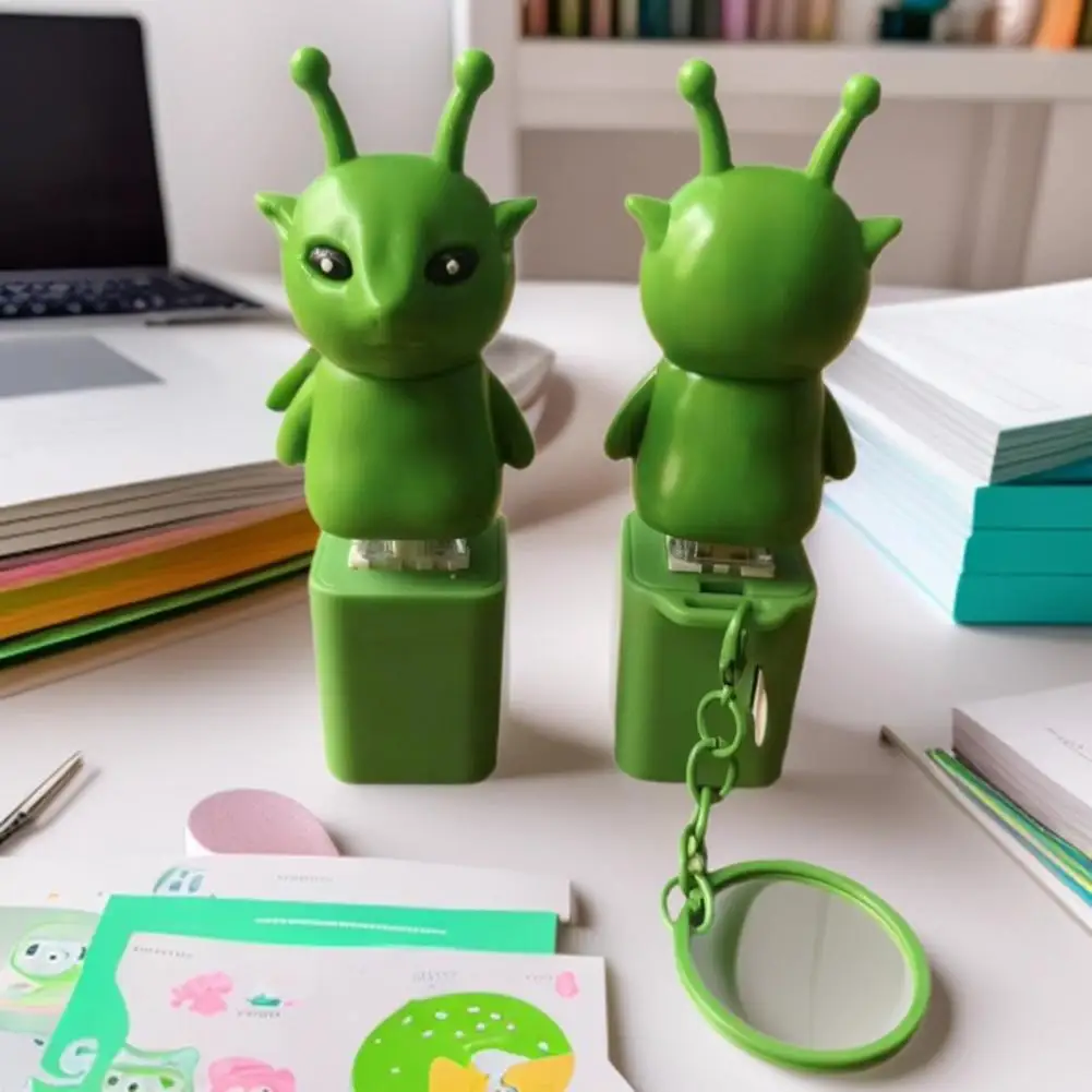 1/2/3Pcs Green Aliens Button Keychain Fidget Toy with Sound Lights Stress Anxiety Relief Keyboard Clicker Decompression Button
