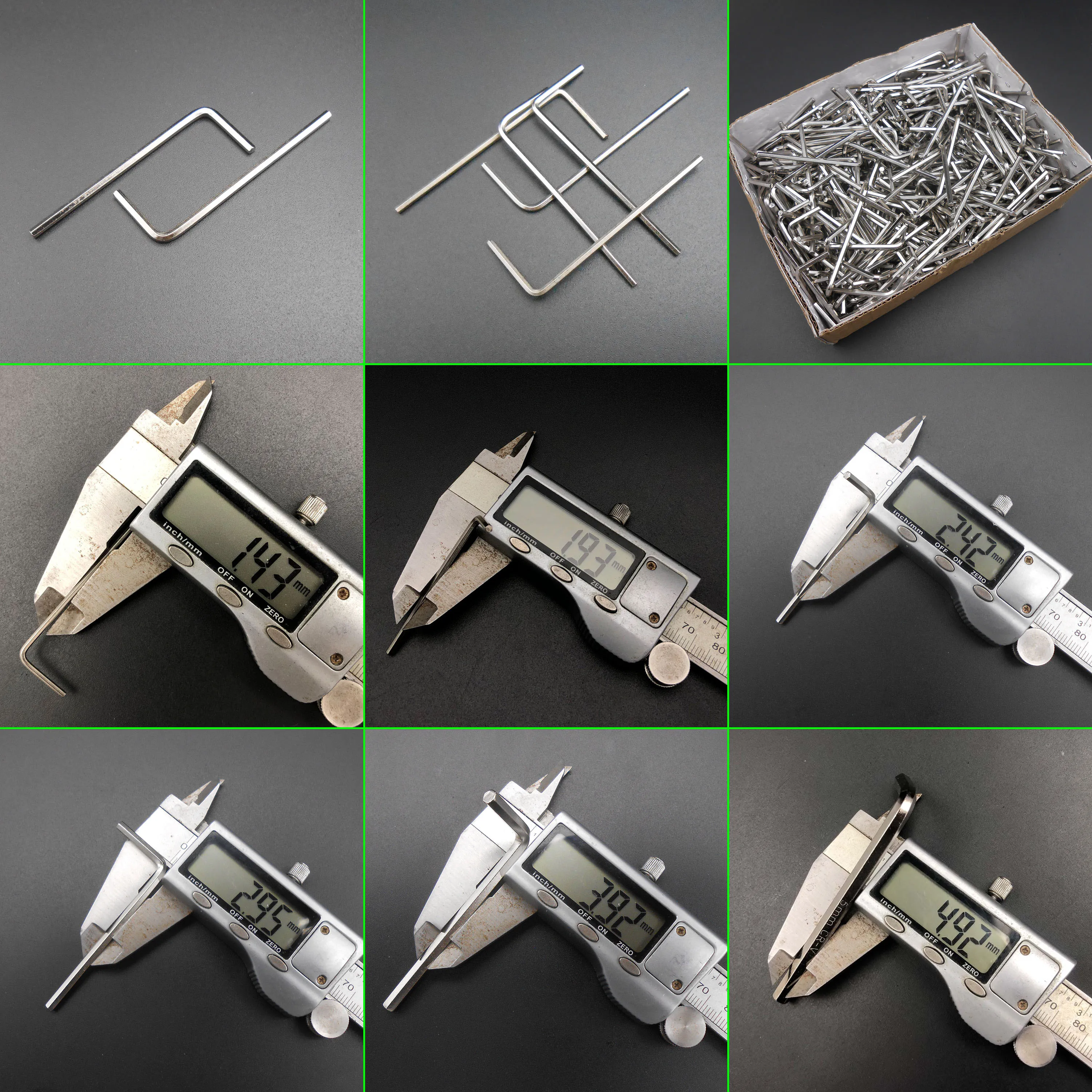 Lote de 100 llaves Allen hexagonales en L de acero endurecido, medidas métricas de 1.5mm, 2mm, 3mm, 4mm, 5mm, para tornillos de encastre M3 y M4