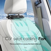 Car Headrest Cooling Air Fan 3 Speeds Adjustable Car Interior Rear Headrest Fan Cooler Air Cooling Fan Summer Car Accessories