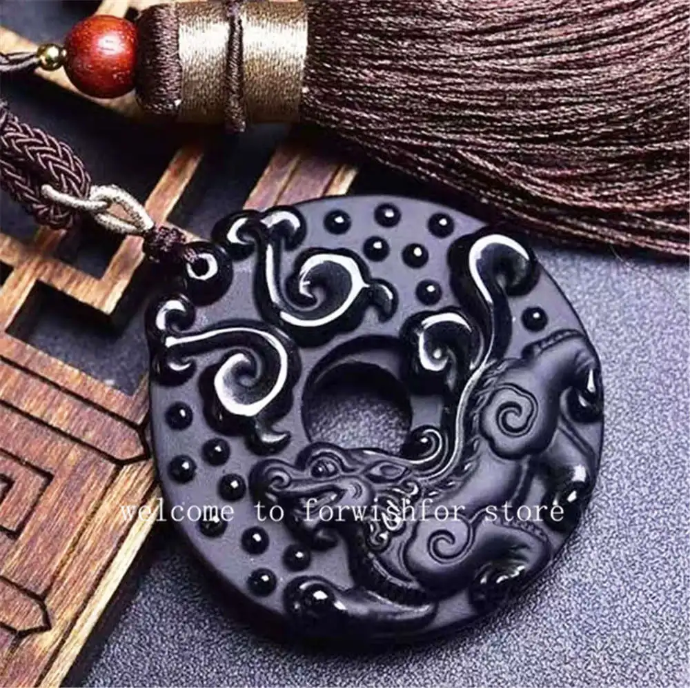 American Goods Come To The Car Pendant Natural Obsidian Good Luck  First Place Safe Responsive Car Hanging Ward Off Evil Spirits