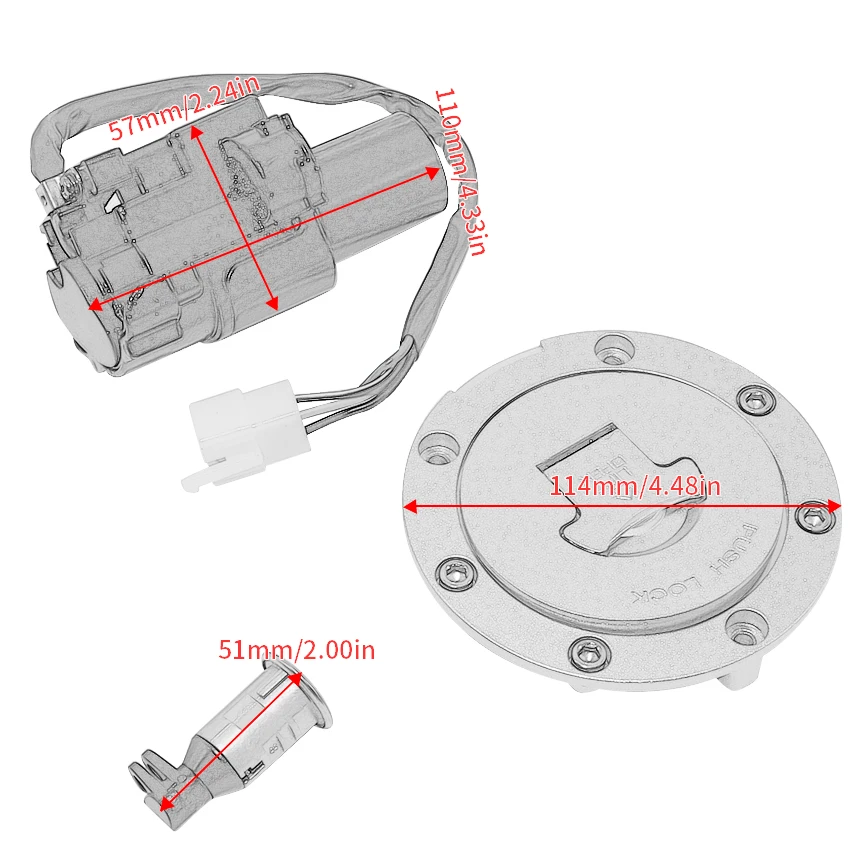 Motorcycle Fuel Gas Tank Cap Cover Lock Set For Honda CBR600F CBR600RR CBR900RR CBR600 35010-MBW-600 35010-MBW-682 35010-MBW-D20