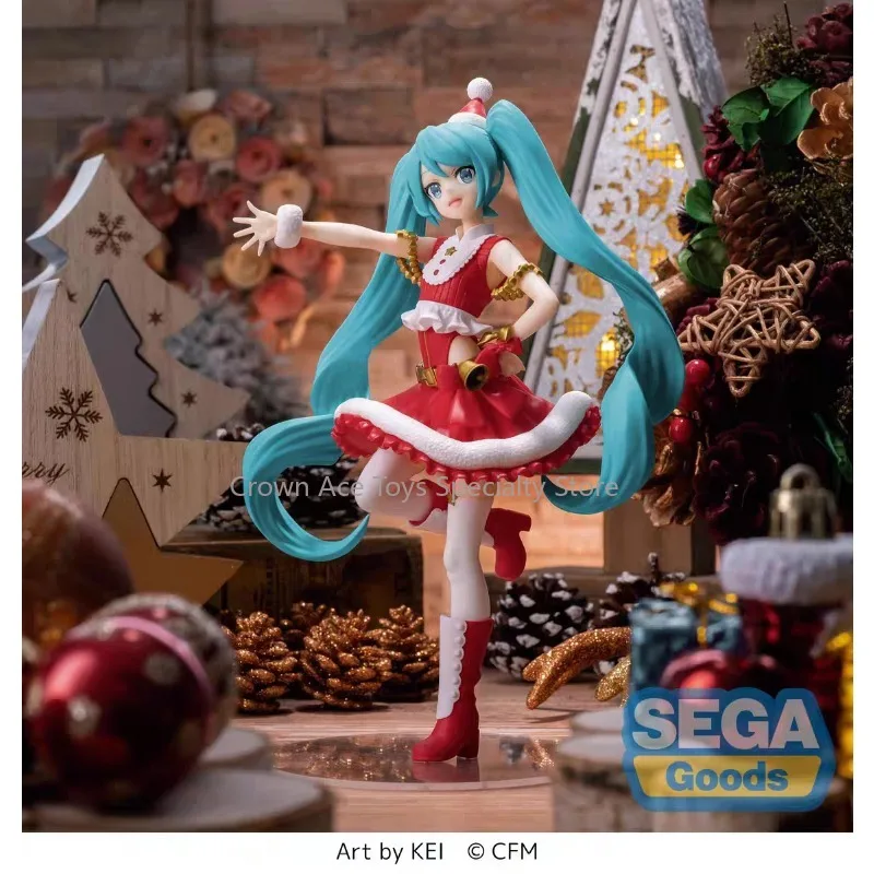 SEGA Virtual Singer Anime Figure Hatsune Miku Luminasta CHRISTMAS 2023 Action Figure Collectible Trendy Toy for Kid Holiday Gift