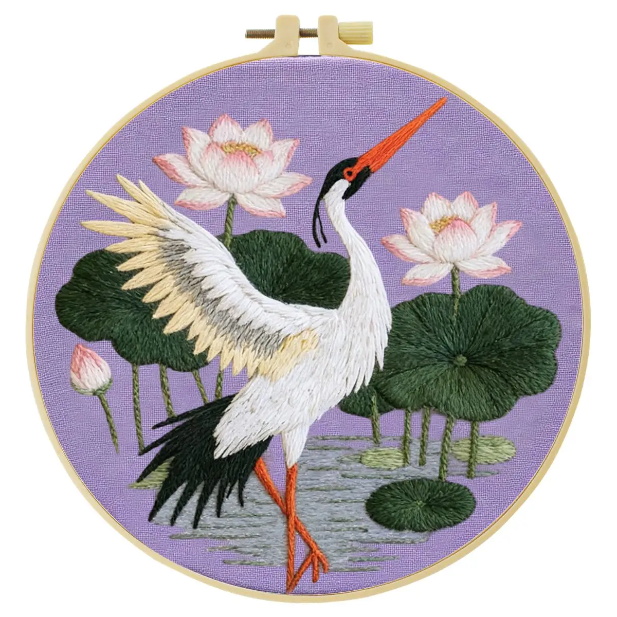 1 Stück 20X20CM/15X15CM 7,87/6,3 Zoll Schwan-Stickerei-Starter-Kit DIY-Kit DIY-Stickerei-Set Handarbeiten Nähkunst-Set für Anfänger – Detail 1