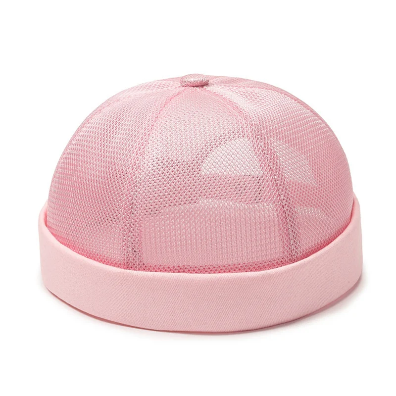 Simple American Retro No Brim No Brim Watermelon round Cap Pure Mesh Hat Breathability Men Women Hip Hop Hat