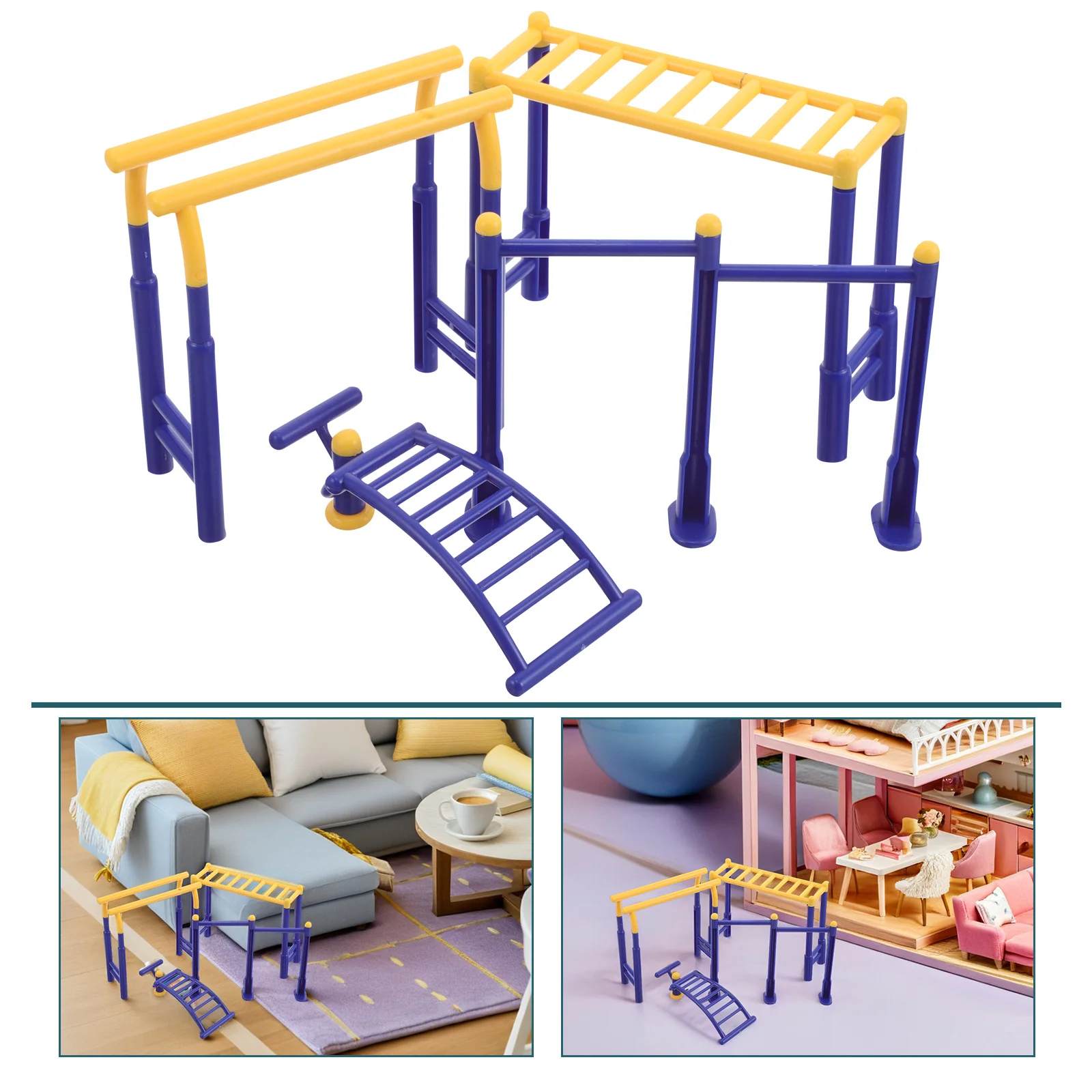 

3 шт., весы, оборудование для фитнеса, подробный мини-набор для спортзала для дома, миниатюры, украшение для игр на открытом воздухе, микро