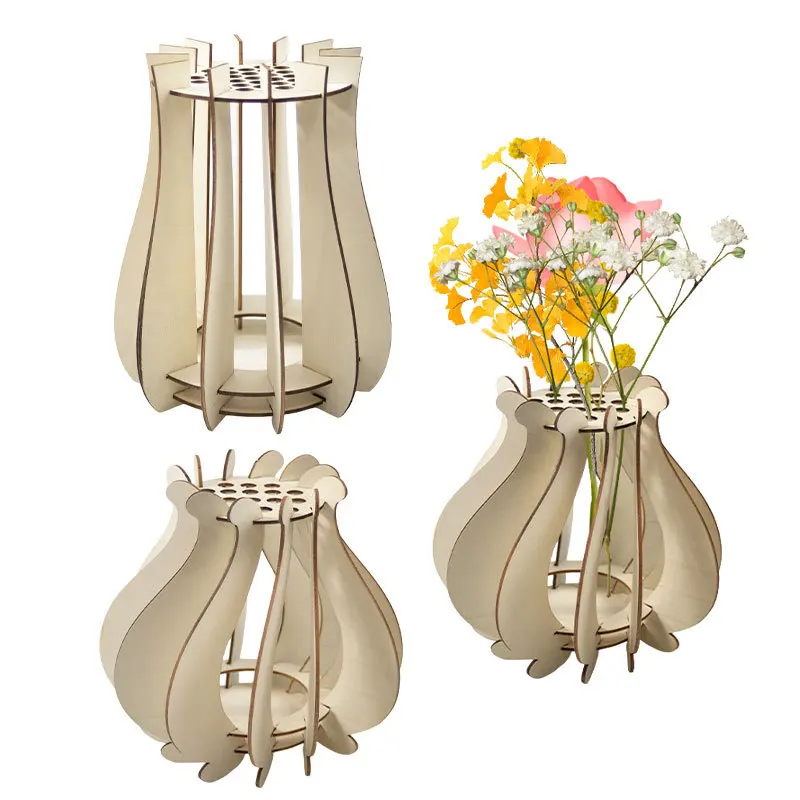 Wooden Puzzle Vase For Bouquets Unique Wooden Puzzle Vase Flower Stand Wooden Vase For Lego Flowers Office Desk Ornament Vase