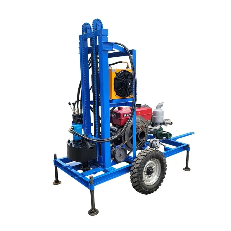 

Индивидуальная гидравлическая дизельная буровая установка для водяных скважин, портативная, на колесном или гусеничном ходу, 22 л.с., 25 л.с., 28 л.с., 30 л.с., 35 л.с., 100м, 150м, 180м, высокоэффективная