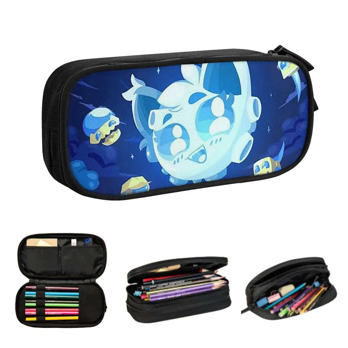 Video Game Geometry Dash Pencil Cases for Students School Pen Box Pencil Bag Large Capacity Pencil Pouch