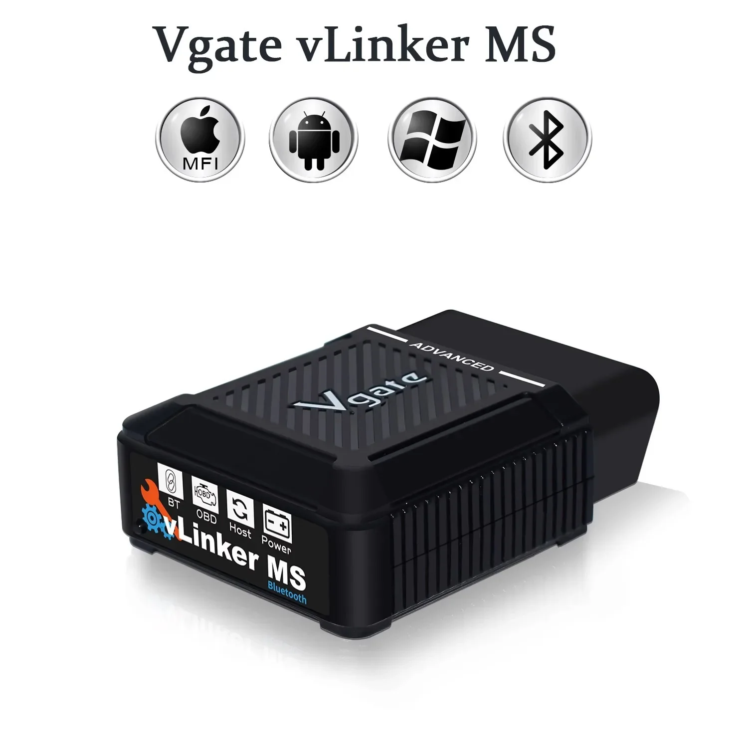 New Vgate Vlinker MS BT3.0 OBD2 Scanner for 12V 24V All Systems Diagnostic Tool ELM327 V2.3 for IOS/Android CH HS MS LS SW CAN