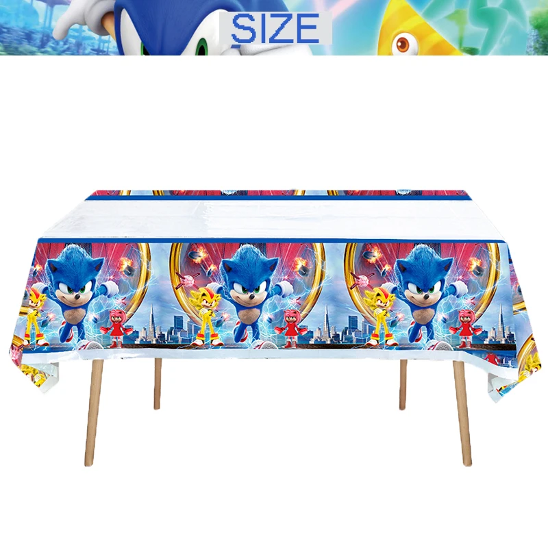 Kit Sonic Partyzubehör Jungen Geburtstagsfeier Papiergeschirr Set Pappteller Tasse Servietten Babyparty Dekorationen Sonic Geschenktüten