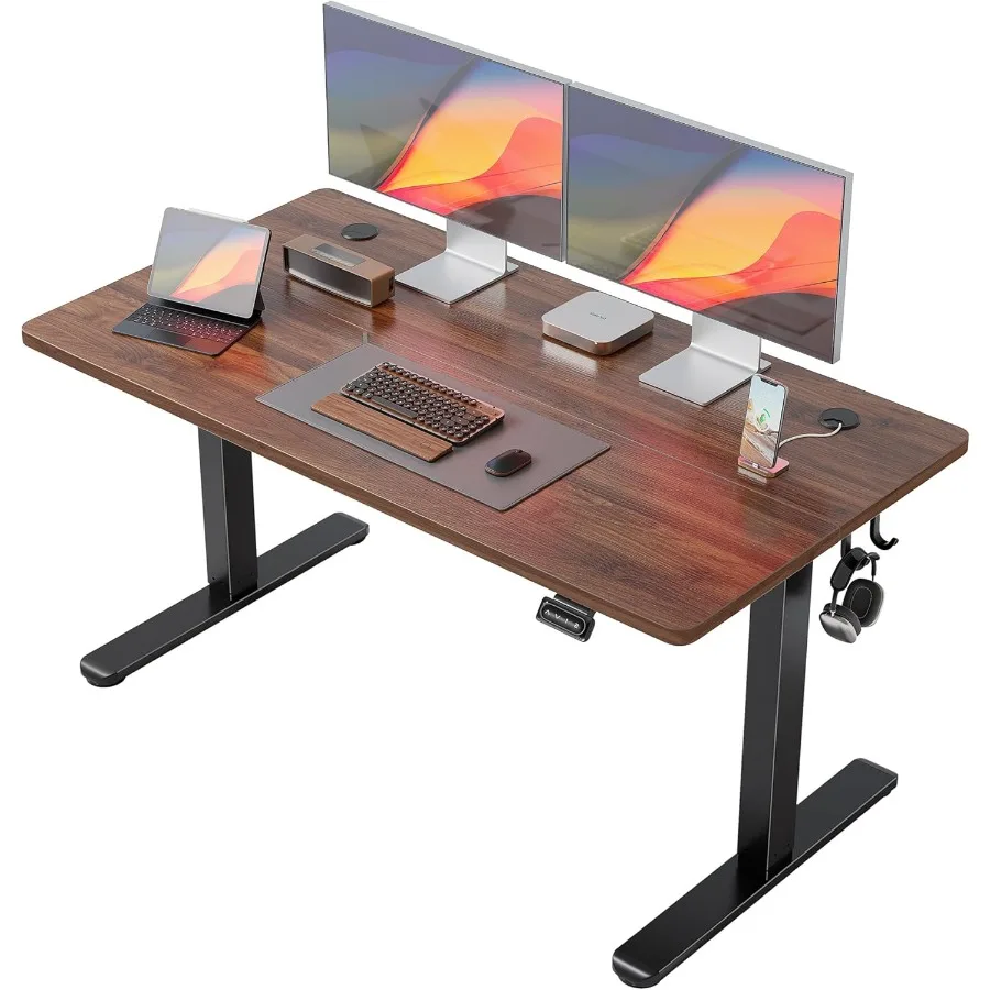 

55 x 24-дюймовый электрический стол с регулируемой высотой для домашнего офиса и рабочего пространства Компьютерный стол с подставкой для сидения со сращиванием Bo