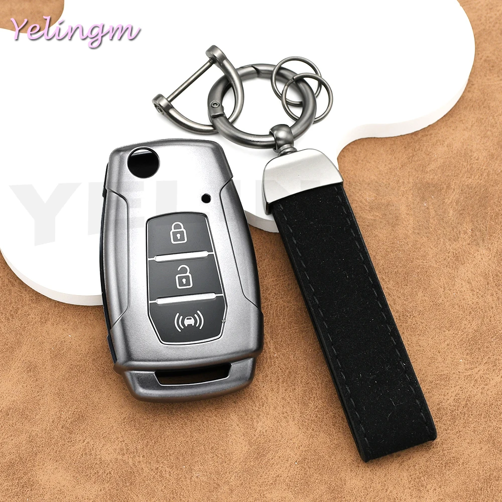Waffengraue Auto-Faltschlüsselhülle für SsangYong Kyron 2 Sanka Actyon Korando Tivoli Schlüsselanhänger-Tasche TPU Schlüssellose Tasche Zubehör