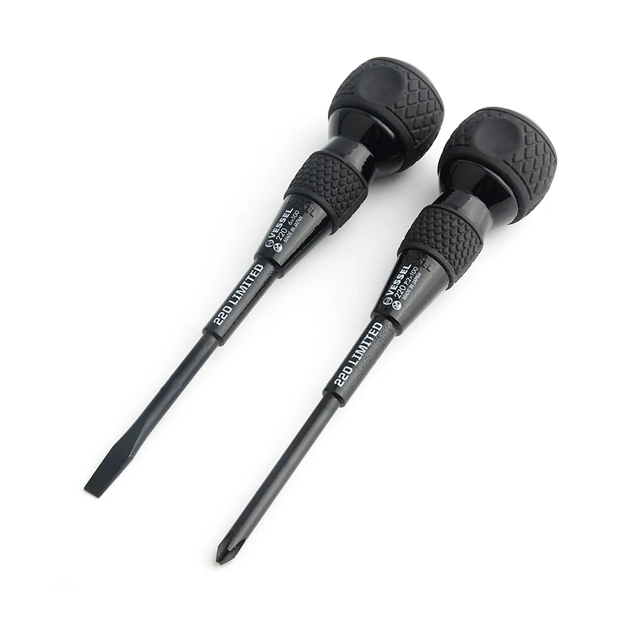 VESSEL 2 Piece Ball Grip Driver Screwdrivers Set for Phillips and Slotted Screws Commemorative Edition Kit NO.220L-2PS-BO