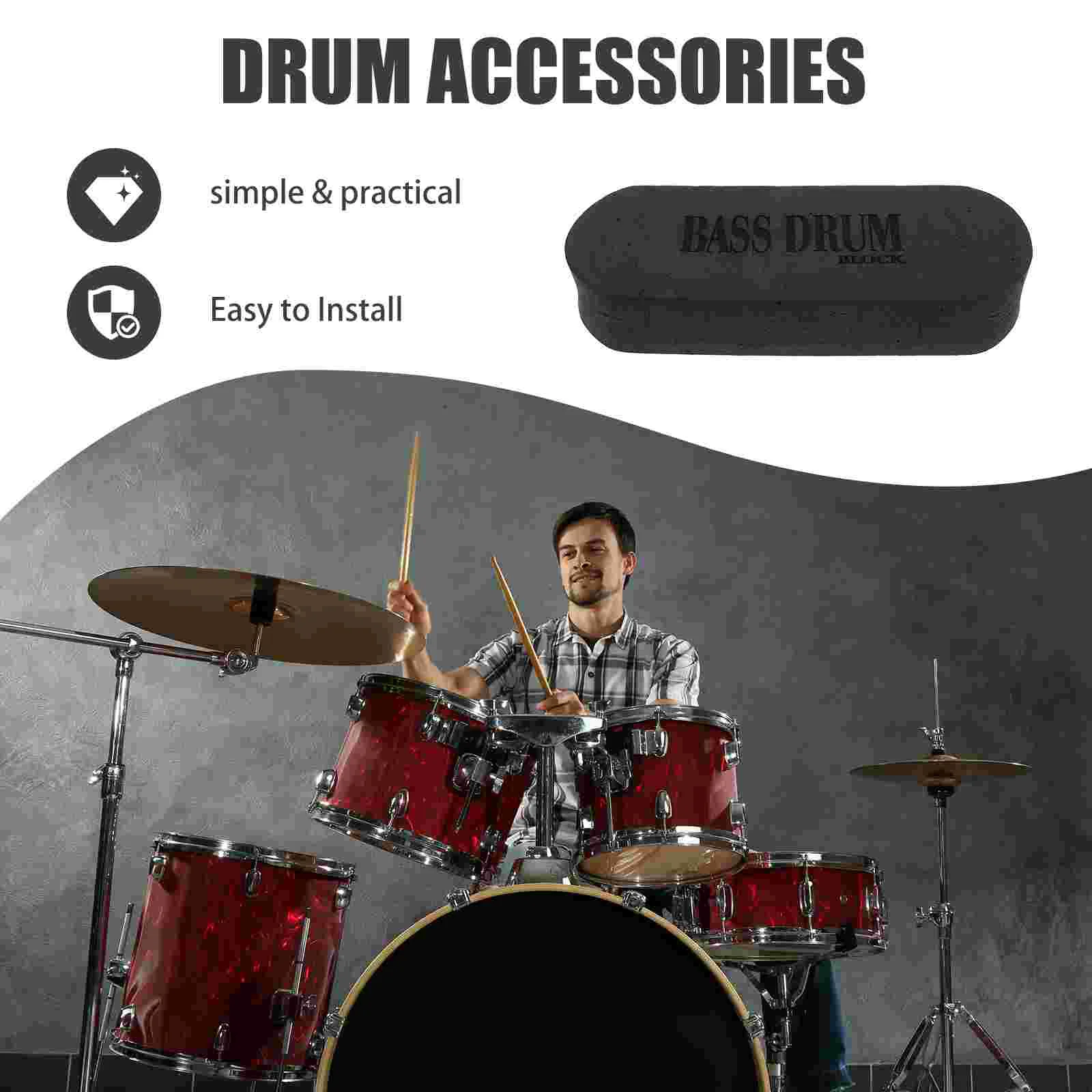 Non Slip Bass Drum Sponge Block Musical Instruments Stopper Drum Set Parts Bass Drum Hoop Guard Accessories Hardware Anchor