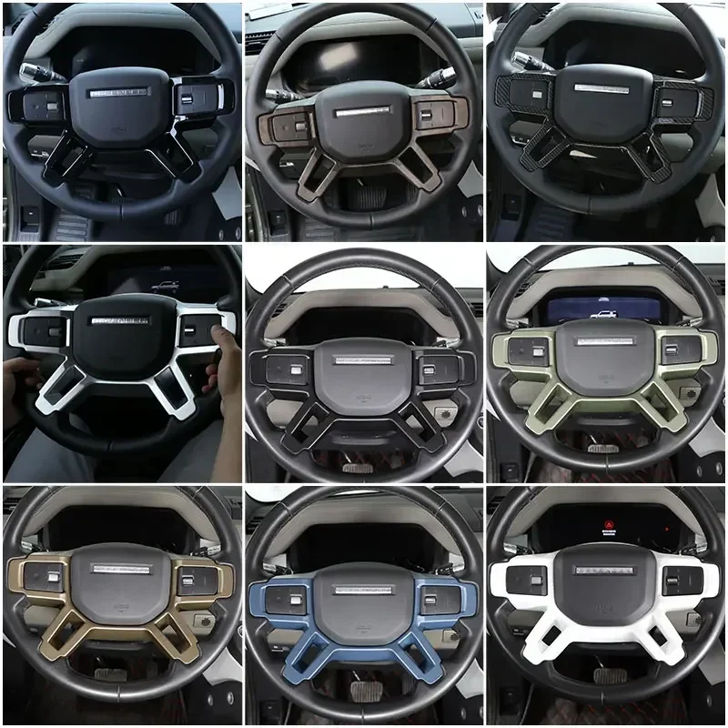 

For Land Rover Defender 90 110 130 2020-2024 ABS Car Steering Wheel Frame Cover Trim Stickers Car Accessories（9 Color）