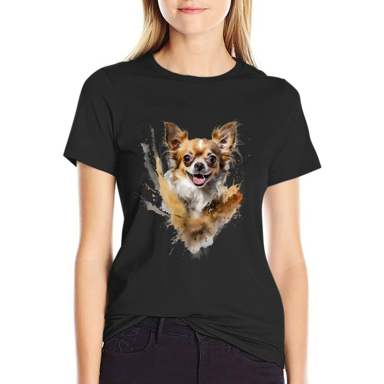 Chihuahua T-Shirt graphics aesthetic clothes sports fans t-shirts for Women cotton