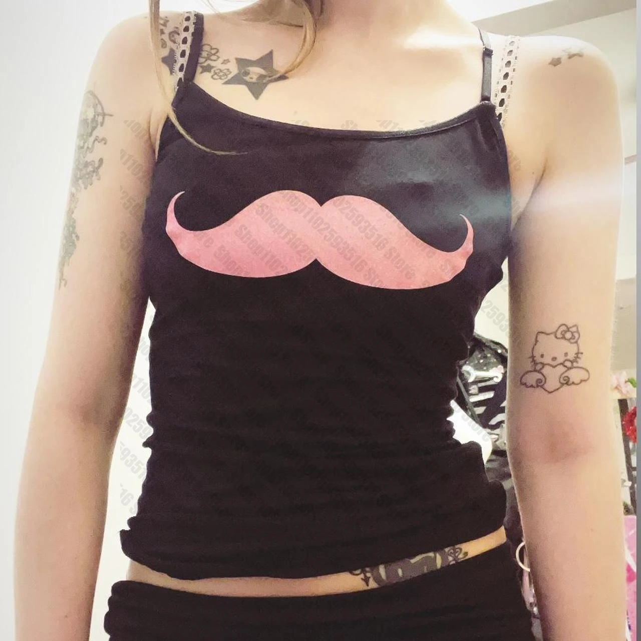 여성용 빈티지 크롭 탑 이미지