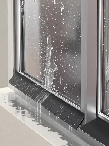 1m Home Window Water Blocking Bar Sliding Window Rain Weatherstrip Balcony Insulation Windproof Sealing Strip   Flashing Board