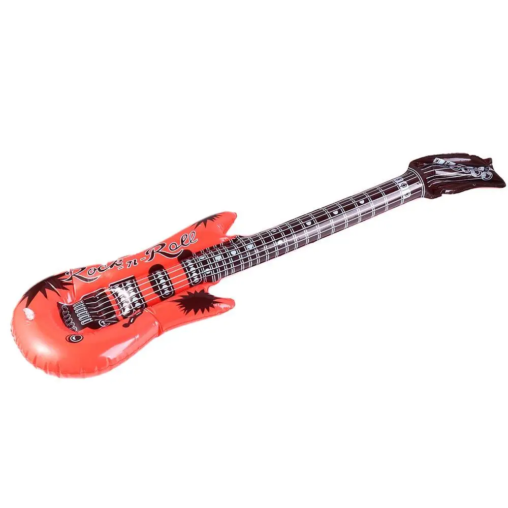 PVC Inflatable Musical Instrument Toys Random Color Inflatable Inflatable Guitar Balloon Reusable Creative Guitar Foil Balloons