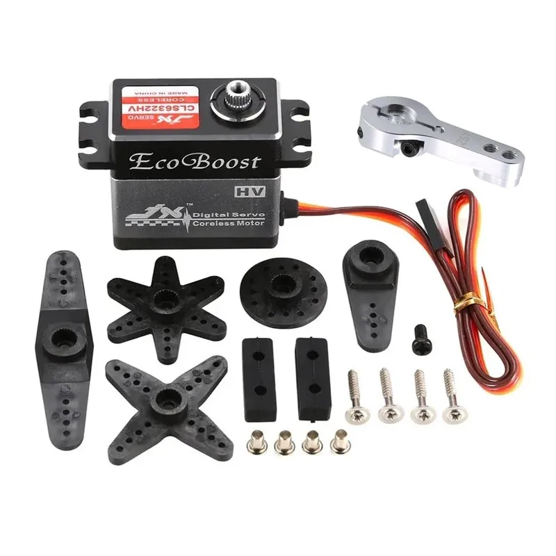 JX CLS6322HV 21KG Coreless Servo digitale 180 gradi 6.0-7.4V Motoriduttore in metallo con braccio 25T per parti del modello di aereo robot per auto RC