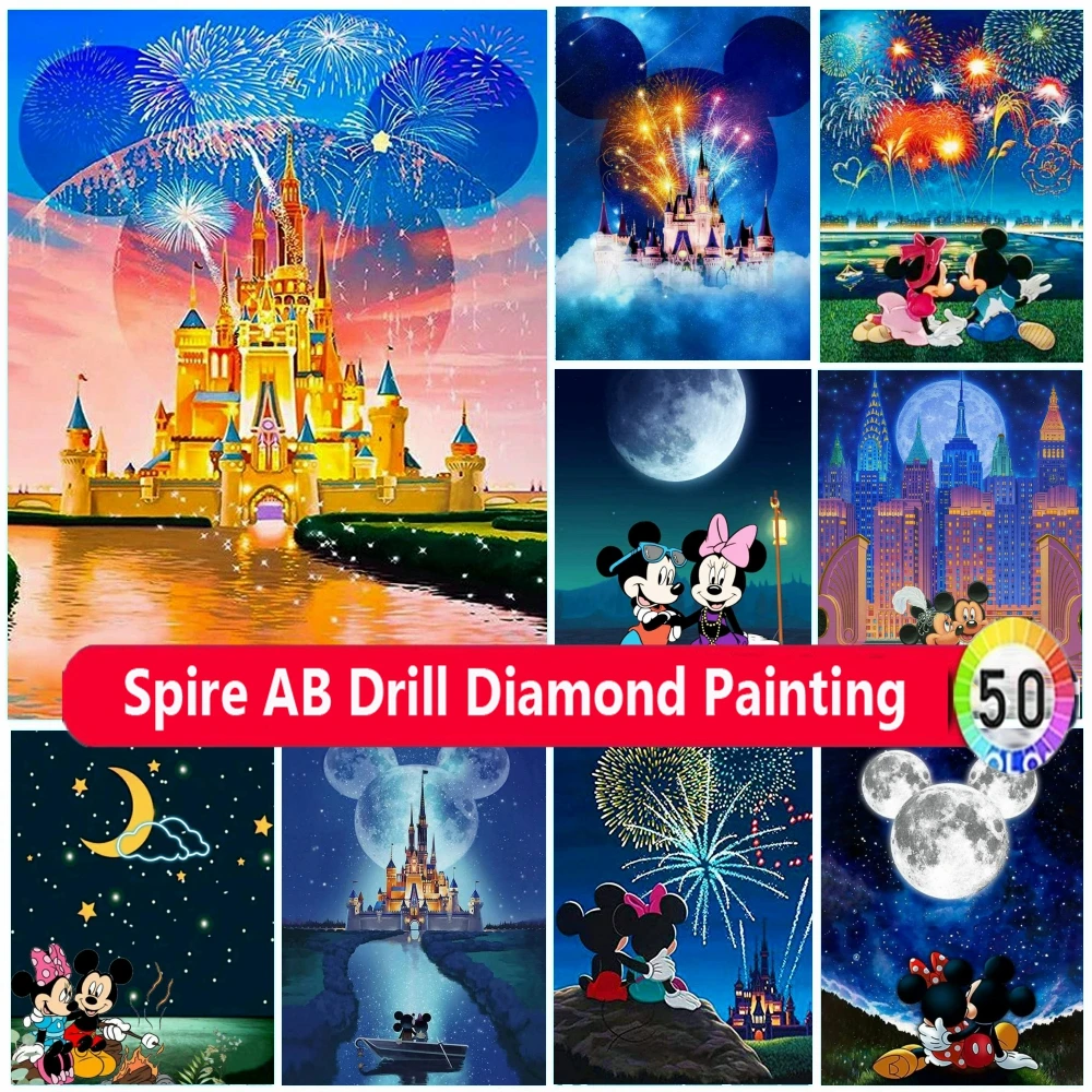 

Disney Castle 5d Diy AB Diamond Painting New 2024 Kits Embroidery Mosaic Cartoon Mickey Art Jewelry Cross Stitch Home Decor Gift