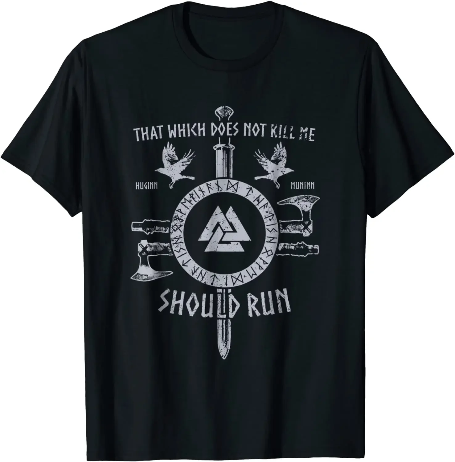 Nordic Warrior Proverb Valknut Rune T-Shirt 100% Cotton O-Neck Short Sleeve Summer Casual Mens T-shirt Size S-3XL
