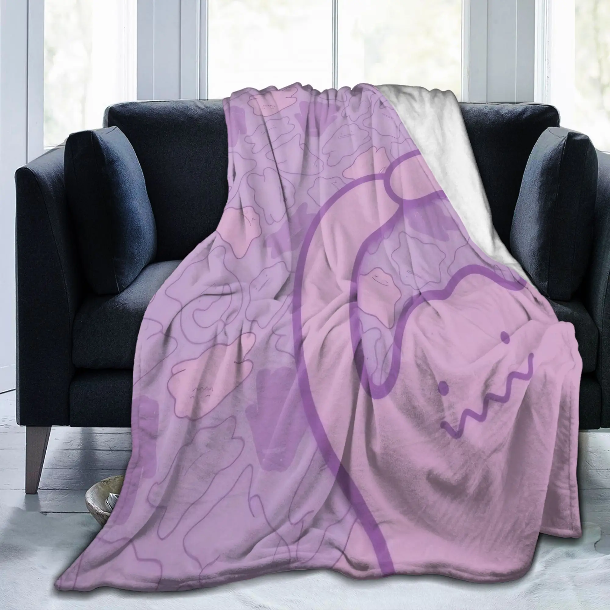 Dittoes Transform Purple blob Wool Blanket Imposter Cartoon Bedding Throw Blankets Bedspreads Ultra-Soft Lounge Multifunction