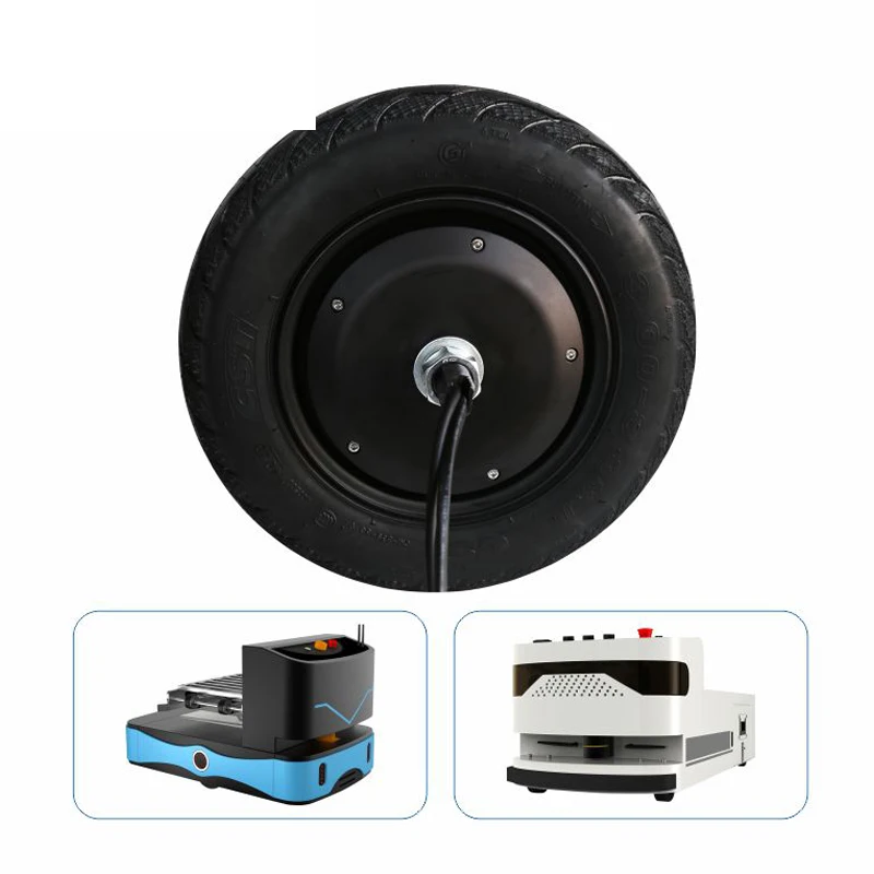 ZLTECH Tanpa Sikat 14 Inci 48V 800W 150RPM 300Kg Beban Tahan Air IP65 Roda Hub Motor Dc dengan Encoder 4096-Wire untuk Robot AMR