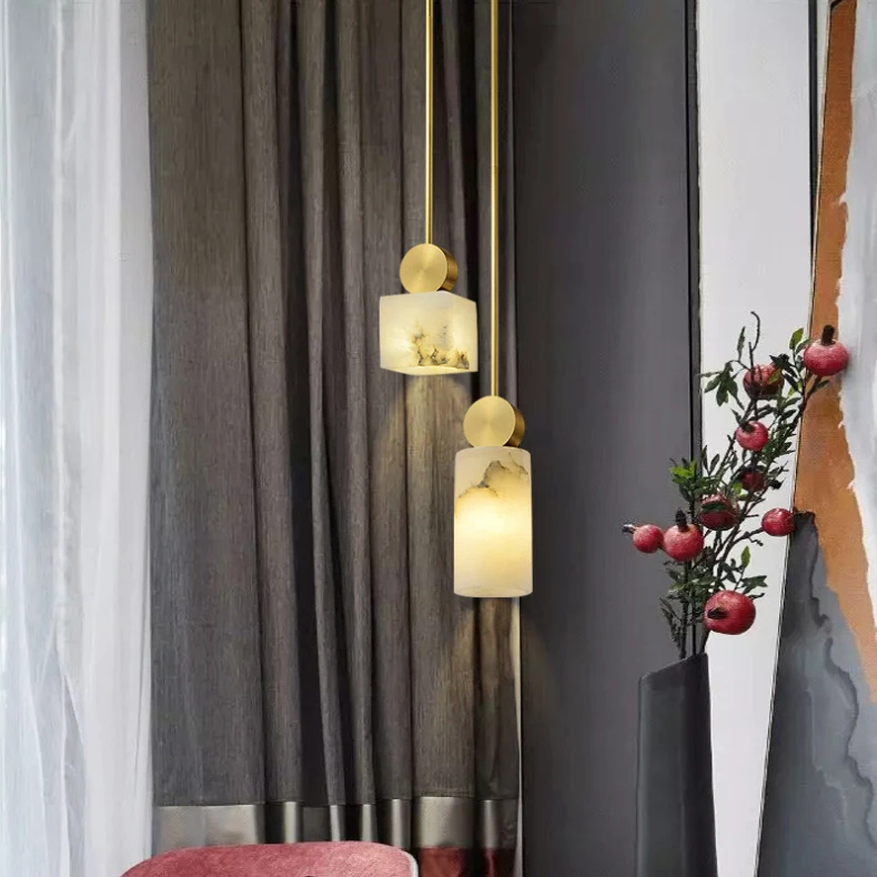 Natural Marble Chandelier G9 Bulb For Dining Room Beroom