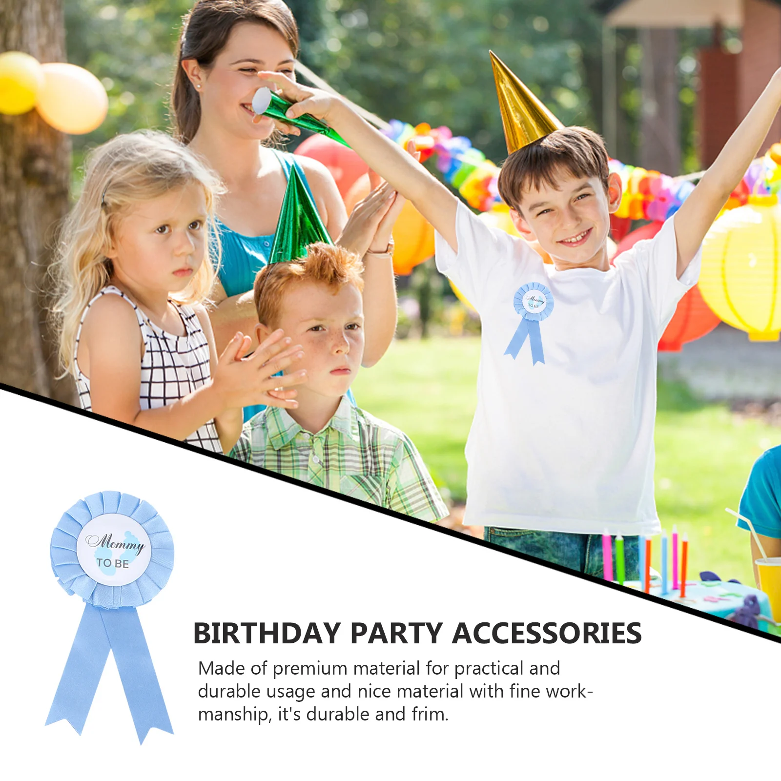 

4Pcs Birthday Party Badges Creative Novelty Brooches Durable Mommy Daddy to Be Pattern Corsages Accessories