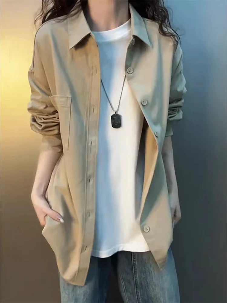 

Мужская рубашка i Color Retro из чистого хлопка с длинным рукавом, весенняя повседневная верхняя одежда, внутренняя одежда для многослойного ношения, премиум-класс