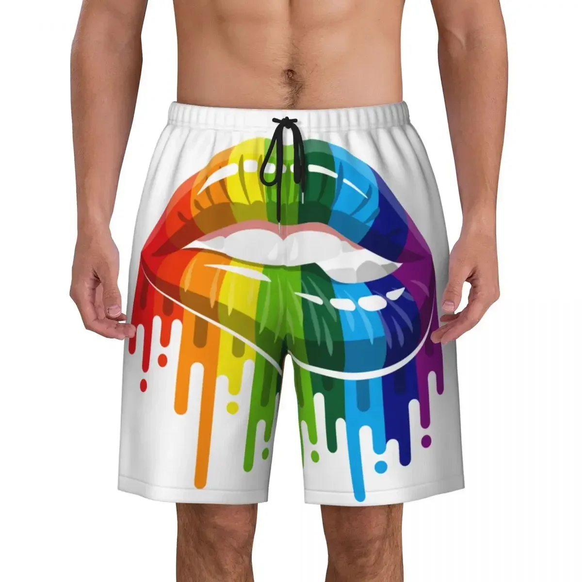 Custom Board Shorts Men's Quick Dry Beach Boardshorts Gay Lesbian Swim Trunks Bathing Suits