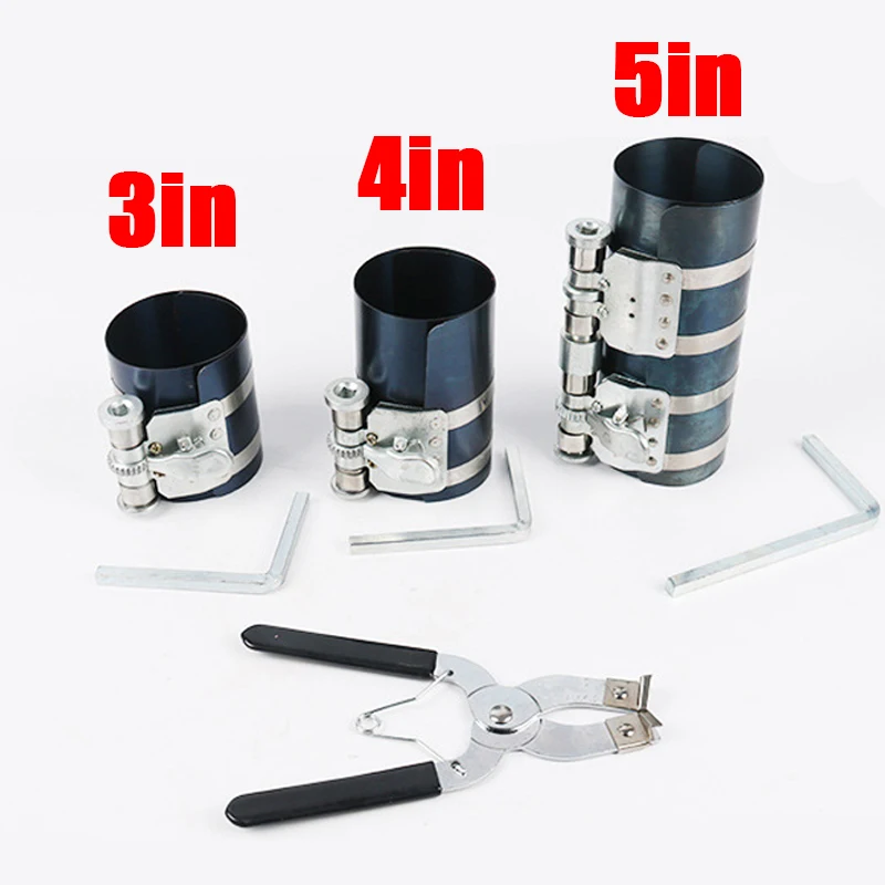 3/4/6 inch 2pcs/Set Ratchet Style Piston Ring Compressor and Piston Ring Installer Pliers Remover Expander Engine Tool