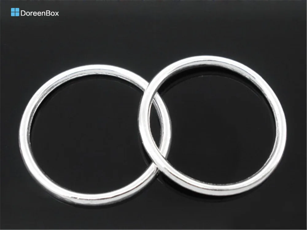 

Doreen Box Lovely 50 PCs Silver color Soldered Closed Jump Ring 24mm Dia.Findings (B04315)