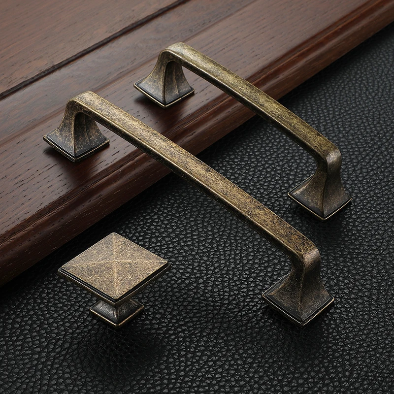 YUTOKO Metal Antique Wardrobe Cupboard Pull Handles Retro Brass 128mm Kitchen Drawer Cabinet Door Handle Furniture Knobs