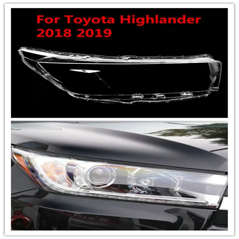 

HTTCY Headlight Glass For Toyota Highlander 2018 2019 Plexiglass Headlamp Shell Transparent Lens Cover Replace Car Accessories