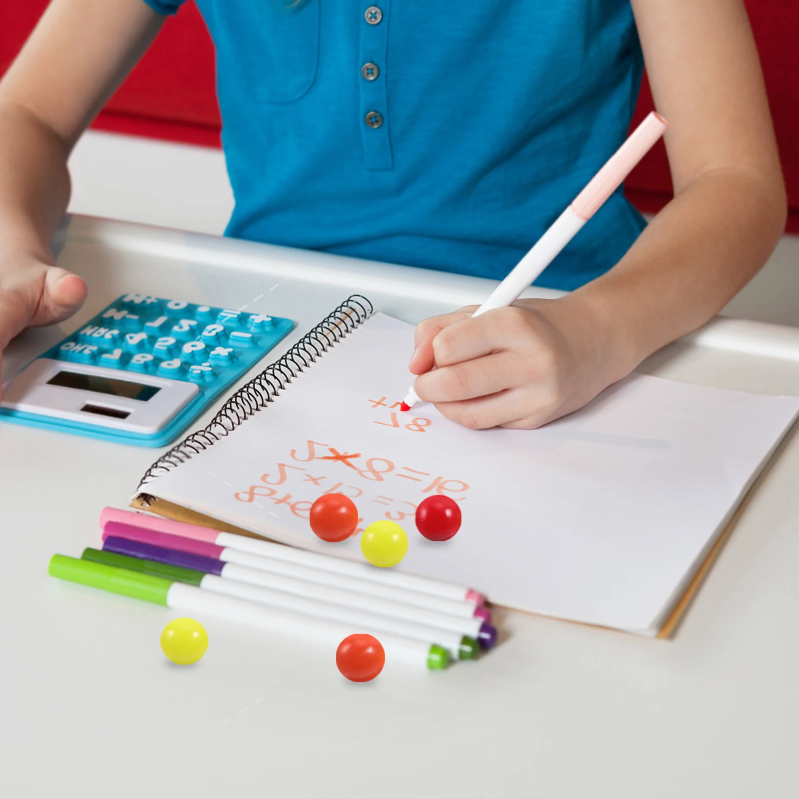 

100Pcs Small Colored Counting Balls Solid Plastic for Elementary School Math Supplies Small Balls